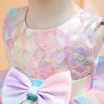 Αμάνικη gradient φόρεμα για κοριτσάκι, ύφασμα από μίγμα βαμβακιού με επένδυση πολυεστέρα, ενζυματικό πλύσιμο, για ηλικίες 1–3 ετών, όλες οι εποχές, βραδινό φόρεμα