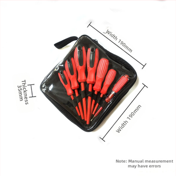 Седемчастен изолиран комплект отвертки за дома, магнитни върхове, пробник за напрежение, Cr_V хром-ванадий стомана