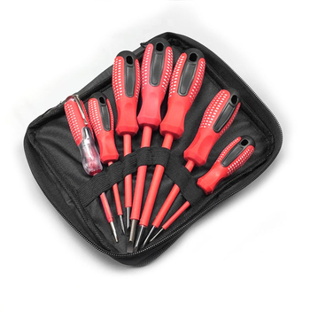 Седемчастен изолиран комплект отвертки за дома, магнитни върхове, пробник за напрежение, Cr_V хром-ванадий стомана