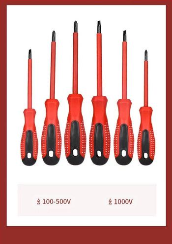 Седемчастен изолиран комплект отвертки за дома, магнитни върхове, пробник за напрежение, Cr_V хром-ванадий стомана