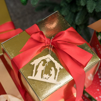 Boxwood Ξύλινο Κρεμαστό με Σκηνή Γέννησης – Ατελής Ξύλινος Διακοσμητής Πόρτας