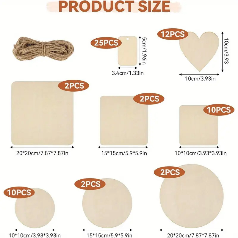 Bucăți rotunde de lemn pentru decorațiuni DIY – boxwood, lemn rotund, stil modern simplu