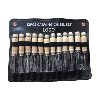 Medžio drožybos įrankių rinkinys – 12 dalių, rankiniai kaltai ir drožimo peilis Paisheng