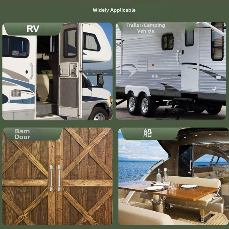 Univerzalna kvaka za vrata za RV s mogućnosti prilagodbe; kompatibilan s RV-ovima, kamionima, kamp vozilima, prikolicama, brodovima i osobnim automobilima.