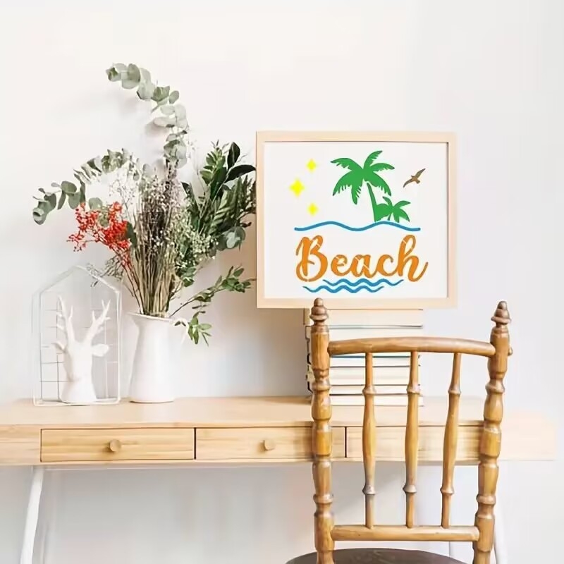 Piešimo šablonas su tarptautinės navigacijos tema – PET plokštė su iškirpimais DIY grafitiui