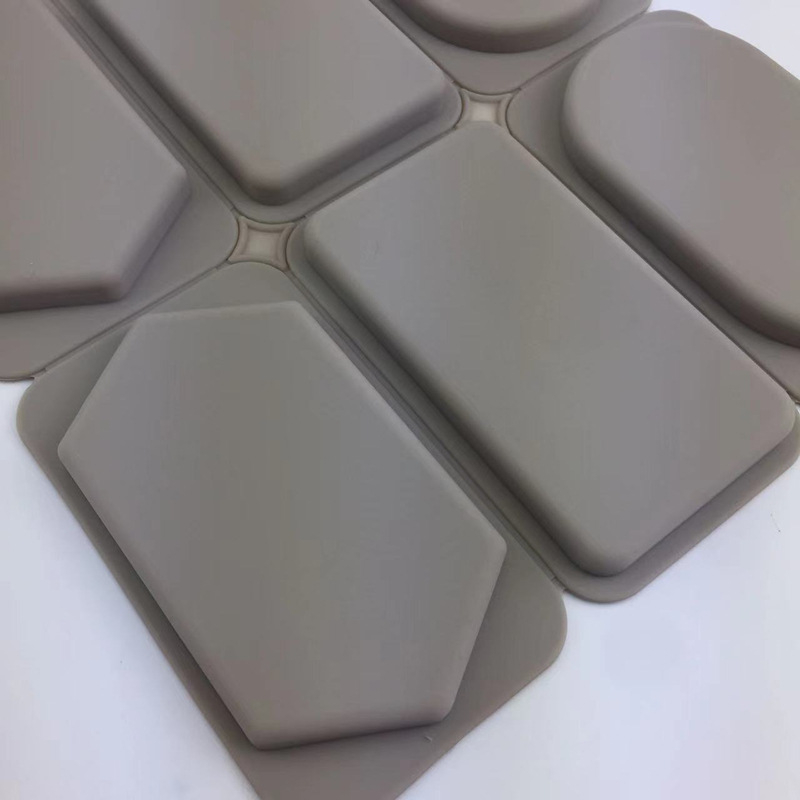 Силиконова форма за печене с 6 кухини в неравни форми: ромбовидни, правоъгълни и елипсовидни, за ароматерапия — самостоятелна OPP опаковка