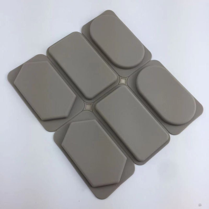 Силиконова форма за печене с 6 кухини в неравни форми: ромбовидни, правоъгълни и елипсовидни, за ароматерапия — самостоятелна OPP опаковка