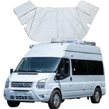 Снегозащитно покривало за предното стъкло на Ford B-класа RV V348 от Xinghe Artisan — алуминиево фолио, клетчат узор, удебелен, прост стил, 1.5 кг, монтаж с вградена карта