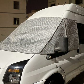 Снегозащитно покривало за предното стъкло на Ford B-класа RV V348 от Xinghe Artisan — алуминиево фолио, клетчат узор, удебелен, прост стил, 1.5 кг, монтаж с вградена карта