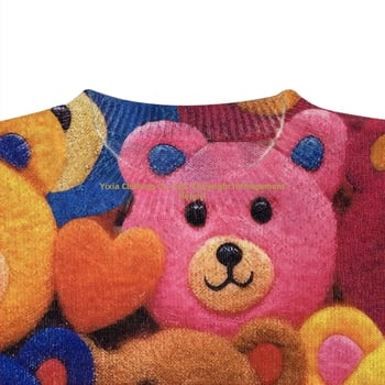 Dámsky pletený sveter s celoplošným vzorom, kruhový výstrih, pulóver, jar 2025