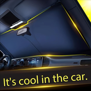 Protecție solară pentru parbrizul din față și din spate, folie de aluminiu, montaj prin clip, compatibilitate generală, stil simplu