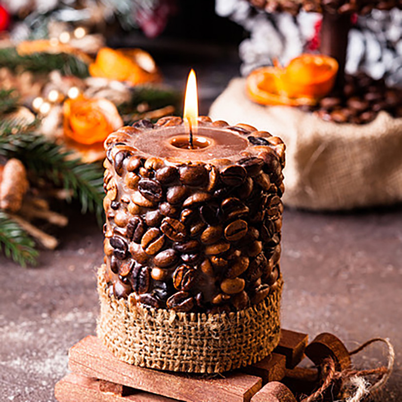 Silicone žvakių forma – kavos pupelės forma, apvali, skirta DIY aromatinėms žvakėms ir šokoladinio mousse tortės dekoravimui