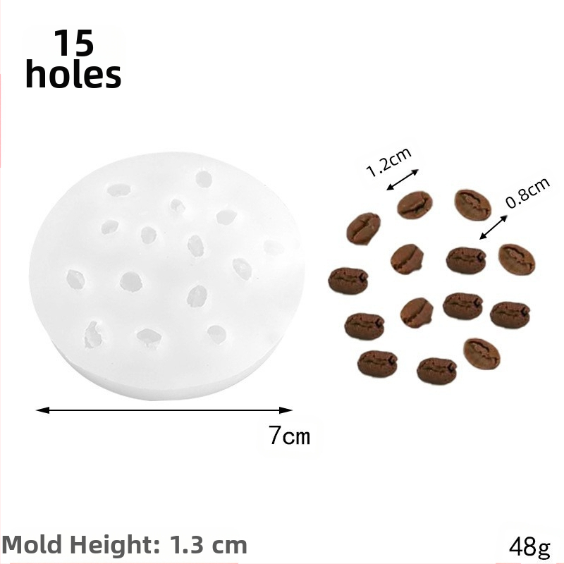 Silicone žvakių forma – kavos pupelės forma, apvali, skirta DIY aromatinėms žvakėms ir šokoladinio mousse tortės dekoravimui