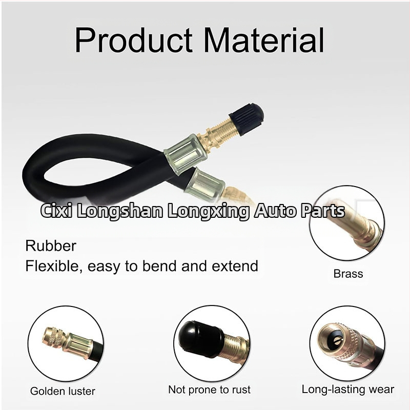 Комплект удължител за безкамерен клапан — меден клапан, резбован монтаж, обикновено ядро, подходящ за автомобили, камиони и велосипеди