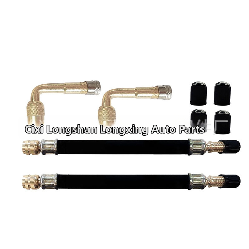 Bezdūšu ventila pagarināšanas komplekts — vara ventils, skrūvējams savienojums, parasts kodols, piemērots automobiļiem, kravas automašīnām un velosipēdiem