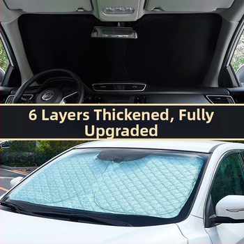 Mu Ten κάλυμμα ηλιοπροστασίας για το μπροστινό παρμπρίζ αυτοκινήτου, αλουμινόφυλλο, τοποθέτηση με snap-in, καθολική εφαρμογή