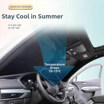 Mu Ten κάλυμμα ηλιοπροστασίας για το μπροστινό παρμπρίζ αυτοκινήτου, αλουμινόφυλλο, τοποθέτηση με snap-in, καθολική εφαρμογή