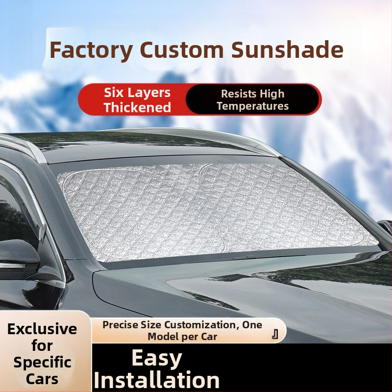 Mu Ten husă de protecție solară pentru parbrizul frontal al mașinii, folie de aluminiu, montaj snap-in, potrivire universală