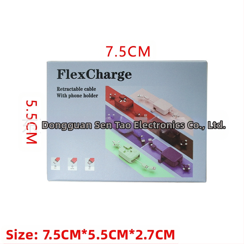 3-в-1 USB кабел за бързо зареждане 66W с прибиращ се дизайн (Lightning, Micro USB, USB-C) за Android, iPhone и Huawei