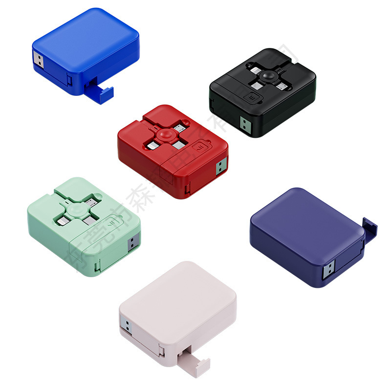 3-v-1 kábel s 66W rýchlym nabíjaním a sťahovacím dizajnom (Lightning, Micro USB, USB-C) pre Android, iPhone a Huawei