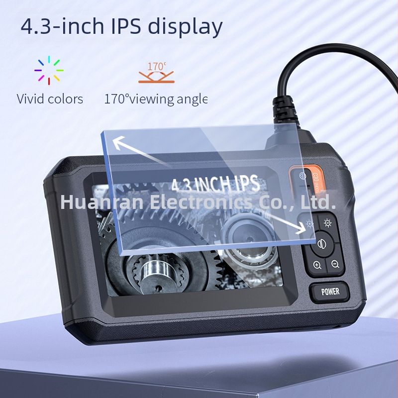 C30-M индустриален тръбопроводен ендоскоп с 1080P, 4,3-инчов LCD дисплей, IP67, 70° ъгъл на виждане, 8 мм сонда