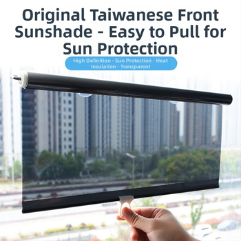 Automatinė teleskopinė saulės užuolaida priekinio stiklo sunkvežimiams ir autobusams – UV apsauga, plastmasos medžiaga, tvirtinimas su siurbtukais