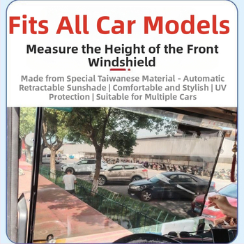 Automatinė teleskopinė saulės užuolaida priekinio stiklo sunkvežimiams ir autobusams – UV apsauga, plastmasos medžiaga, tvirtinimas su siurbtukais