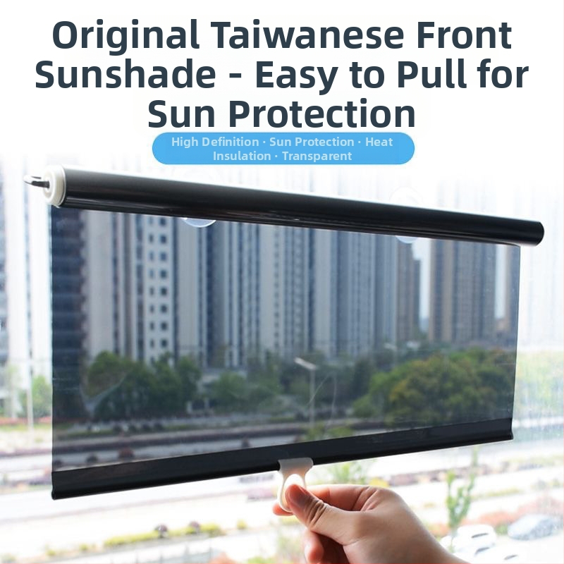 Автоматична телескопична тъмна завеса за предното стъкло на камиони и автобуси – UV защита, пластмасов материал, монтаж с вакуумни чаши