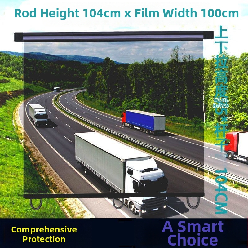 Automatinė teleskopinė saulės užuolaida priekinio stiklo sunkvežimiams ir autobusams – UV apsauga, plastmasos medžiaga, tvirtinimas su siurbtukais