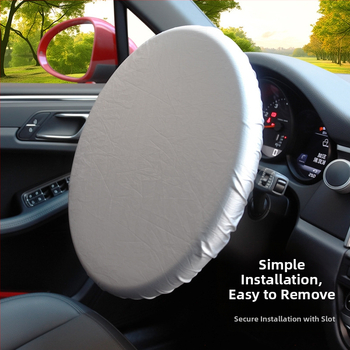 Κάλυμμα τιμονιού αυτοκινήτου από ύφασμα 190T, σκιά ηλίου και μόνωση θερμοκρασίας, καθολική εφαρμογή, τοποθέτηση με κλιπ