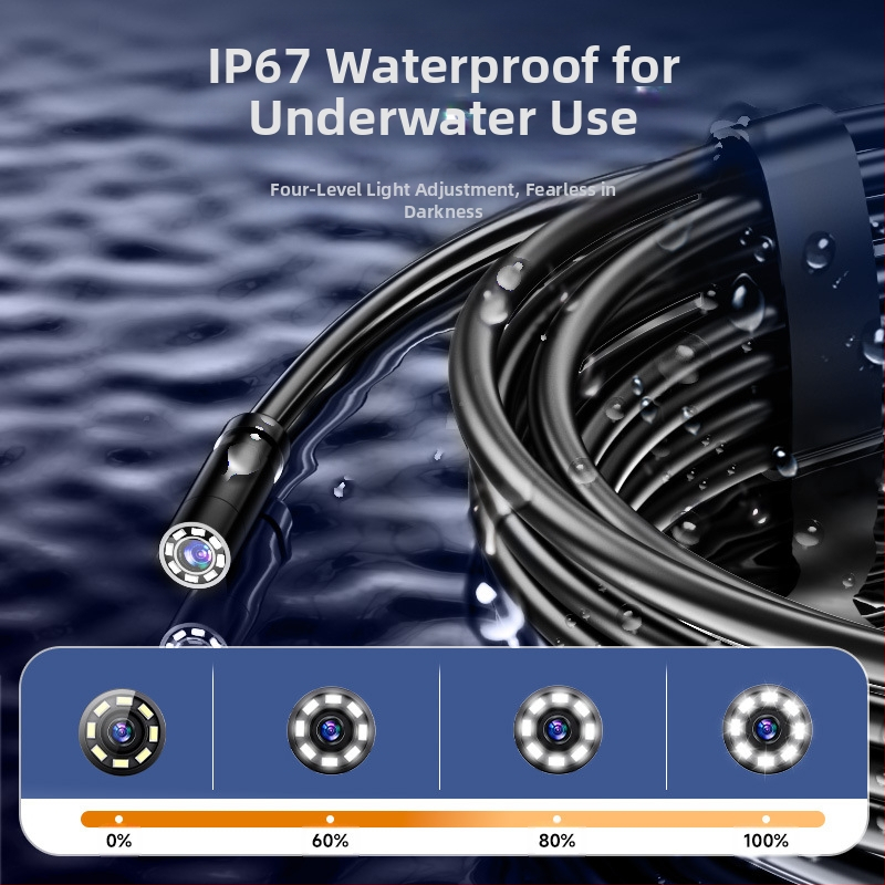 Ендоскоп с дисплей за индустриална поддръжка и инспекция на автомобилни тръби, диаметър на сонда 8.5, IP67 водоустойчив, работна дължина 20–100, 4.3 инча дисплей, LED осветление