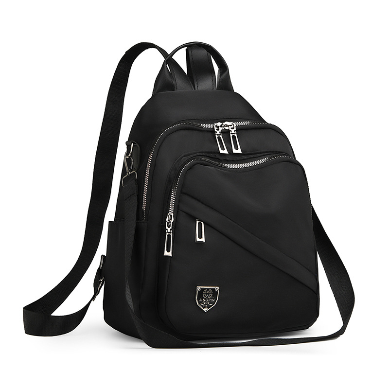 Nylon hátizsák szabadidős utazásokhoz (cipzáras zárás, vízálló, azonosító zseb, külső nyitott zseb)