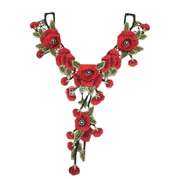 Dantelă brodată pentru îmbrăcăminte; fire de poliester; potrivit pentru haine femei, pălării și jeanși