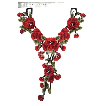 Дантелена украса за облекло; полиестерна прежда; подходящо за дамски дрехи, шапки и дънки