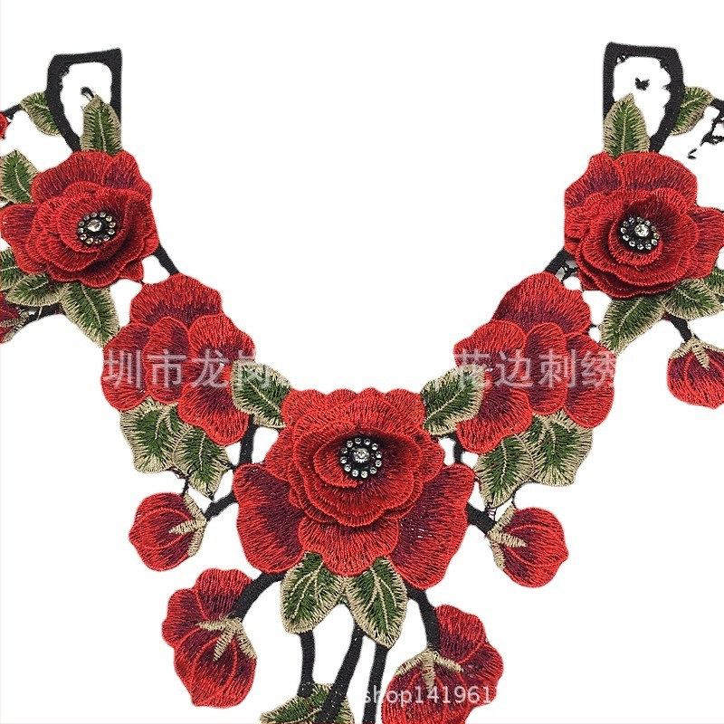 Vyšívaná čipka lem pre odevy; polyesterové vlákno; vhodné pre dámske oblečenie, klobúk a džínsy