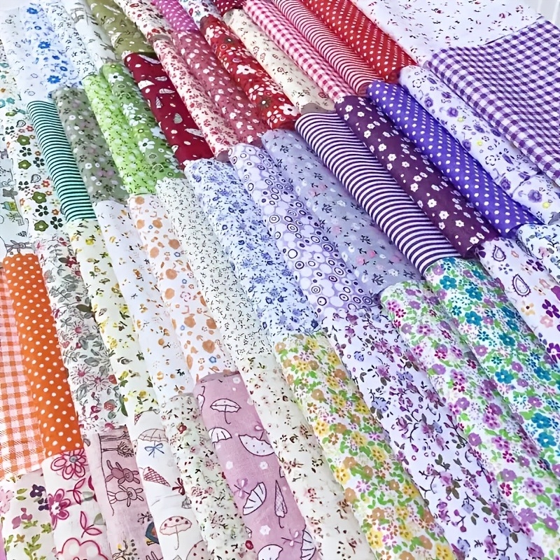 Patchwork pamučna tkanina s cvjetnim uzorkom – set ostataka za DIY početnike