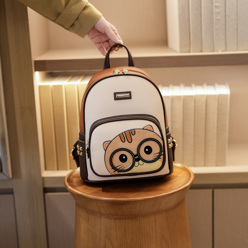 Női hátizsák PU anyagból, 20-35 L kapacitás, anime karikatúra minta, szabadidős utazási stílus, Nyár 2025