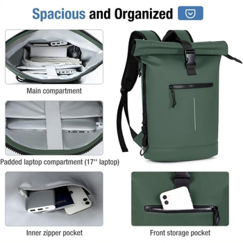 Σακίδιο με αδιάβροχο PVC για υπαίθριες δραστηριότητες, unisex, θήκη για φορητό έως 16 ιντσών, χωρητικότητα έως 20 λίτρων, καμπύλοι ιμάντες ώμου