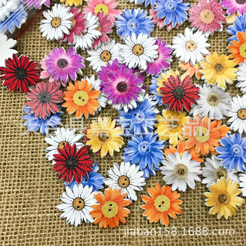 Garbo Ξύλινα Κουμπιά σε Σχήμα Χρυσάνθεμο για DIY, Εκτύπωση, Διακόσμηση Σπιτιού