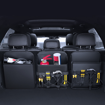 Ādas karājošā uzglabāšanas kaste auto bagāžniekam, ietilpība 9000 ml, stiprināšana pie sēdekļa muguras, ūdensizturīga, izturīga pret spriegumu, pielāgojama ar logotipa druku, ar rokturu.