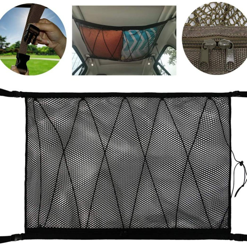 Dvoslojna mrežasta torbica za pohranu na krovu auta – poliester