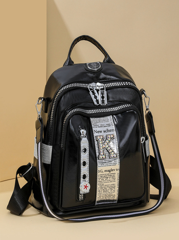 PU ranac velike kapacitete, zatvaranje zipom, pretinac za prijenosno računalo, džep za telefon, poliesterska podstava