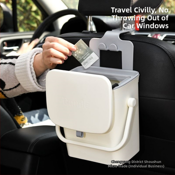 Stražnja viseća kanta za otpad u automobilu s poklopcem – plastični spremnik u obliku bačve, okretni poklopac, velika kapaciteta