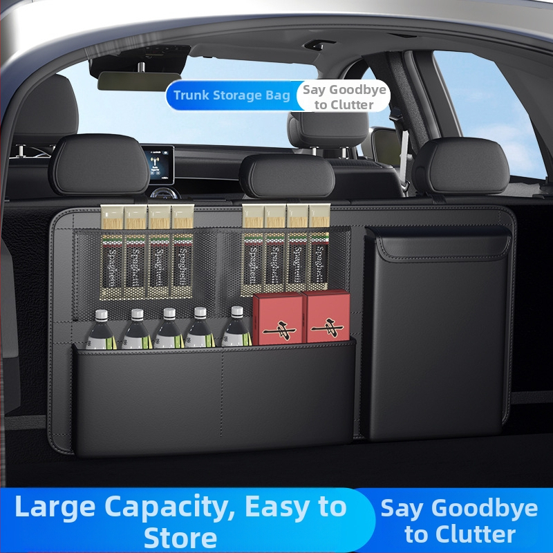 Kožená taška na skladovanie do batožinového priestoru, zavesiteľný dizajn, tlakovo odolný, univerzálne použitie