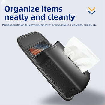 Δερμάτινος οργανωτής αποθήκευσης αυτοκινήτου, αναδιπλούμενος με χειρολαβή και κούμπωμα, χωρητικότητας 2L