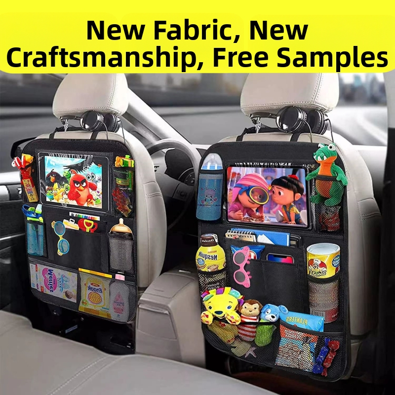 Automobilio sėdynės galinės dalies laikymo krepšys — pakabinamas organizatorius, Oxford audinys, įrengimas komplekte, su logotipo atspaudu