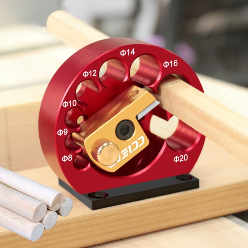 Prilagođeni alat za obradu drveta – prilagodljivi uređaj za pretvaranje četverokutnih štapića u okrugle, 1 komplet, metrički i imperijalni format, za kućnu uporabu