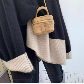 Džemper od poliester vlakana s kontrastnim uzorkom, srednja debljina, dugi rukavi, okrugli izrez