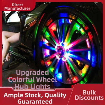 Saulės energijos LED lemputė automobilių ratų hub dangteliui, daugiaspalviu mirksėjimu ir logotipo kontūru