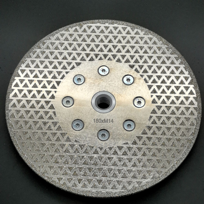 Dijamantni disk za rezanje mramora s elektroplatnim premazom; M14 navoj; pogodan za mramor, granit i pločice; kompatibilan s ručnom i stolnom pilom; maksimalna brzina 8500 RPM